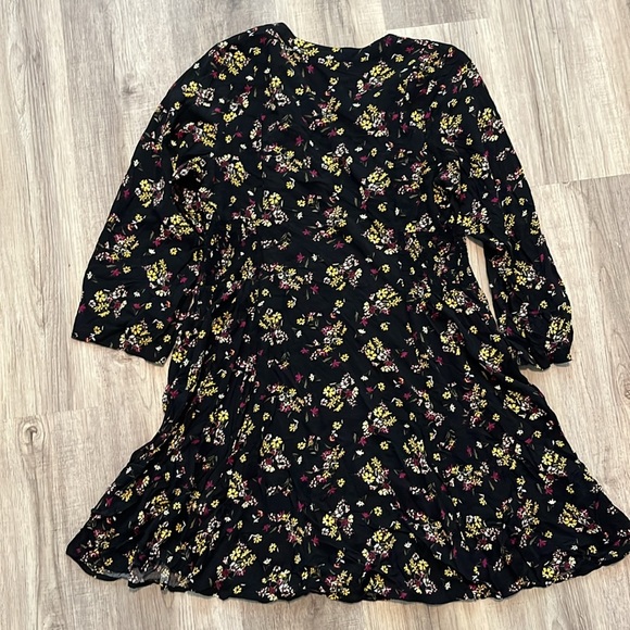 Torrid Floral Black Long Sleeve Mini Dress - Picture 7 of 7